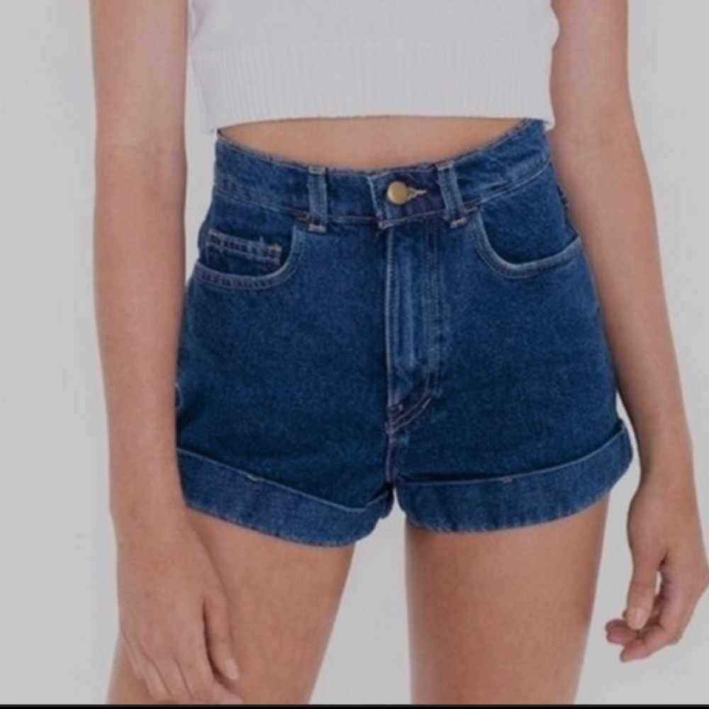 AA denim high waist cuff shorts